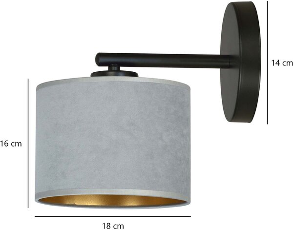 Emibig Hilde lampă de perete 1x15 W negru-auriu-gri 1050/K1