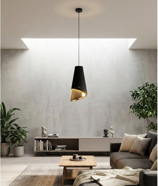 Pendul pe cablu MODA 1xE27/15W/230V negru/auriu