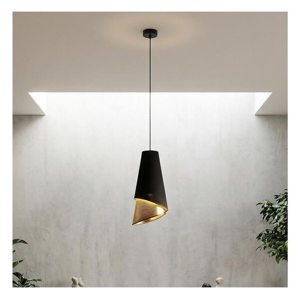 Pendul pe cablu MODA 1xE27/15W/230V negru/auriu