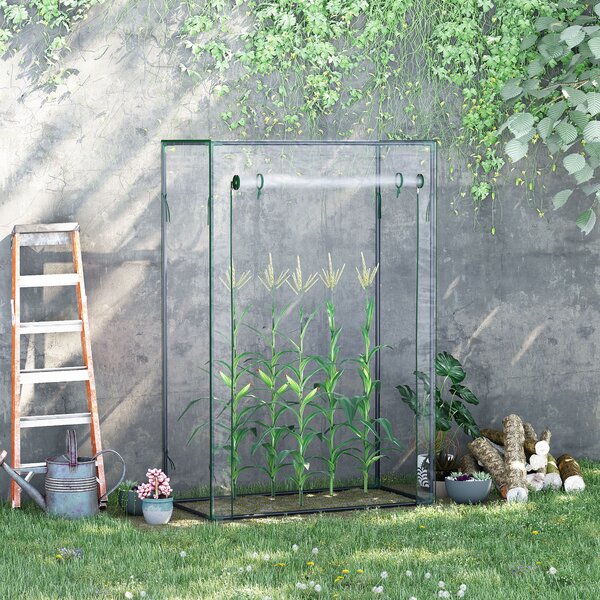 Outsunny Seră pentru Balcon cu Ușă Rulabilă, 100x50x150 cm, Transparentă | Aosom Romania