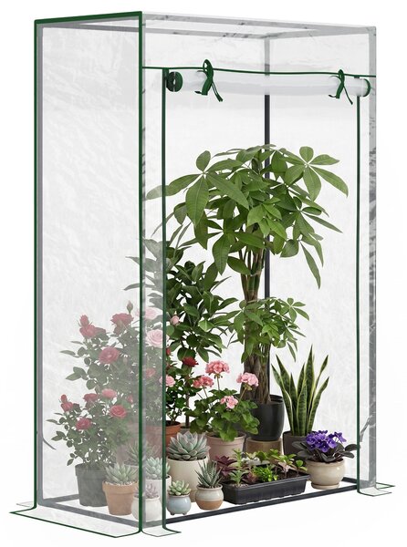 Outsunny Seră pentru Balcon cu Ușă Rulabilă, 100x50x150 cm, Transparentă | Aosom Romania