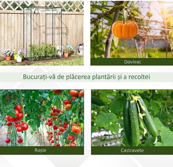 Outsunny Seră pentru Balcon cu Ușă Rulabilă, 100x50x150 cm, Transparentă | Aosom Romania