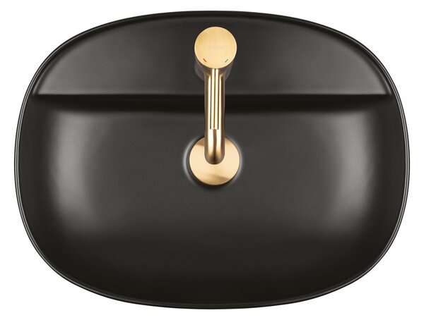 Oltens Hamnes lavoar 51x39 cm ovale de blat negru mat 41313300