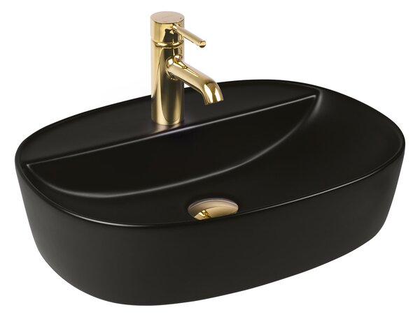 Oltens Hamnes lavoar 51x39 cm ovale de blat negru mat 41313300
