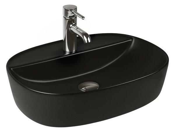 Oltens Hamnes lavoar 51x39 cm ovale de blat negru mat 41313300