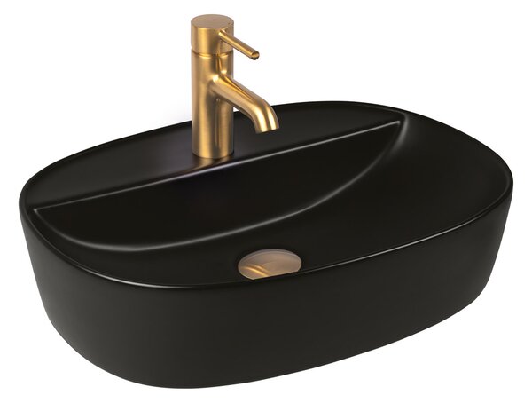 Oltens Hamnes lavoar 51x39 cm ovale de blat negru mat 41313300