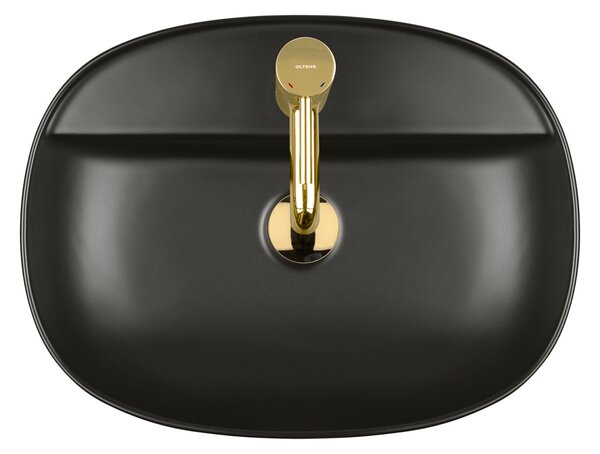 Oltens Hamnes lavoar 51x39 cm ovale de blat negru mat 41313300