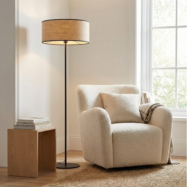 Lampadar ECO 1xE27/15W/230V bej/ratan