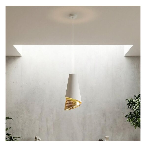 Lustră suspendată pe cablu MODA 1xE27/15W/230V alb/auriu