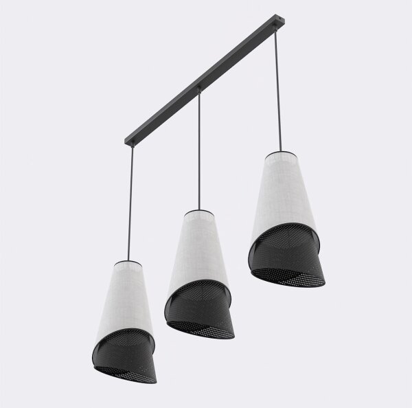 Lustră MODA pe cablu, 3xE27/15W/230V, gri/negru