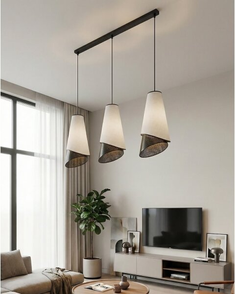 Lustră MODA pe cablu, 3xE27/15W/230V, gri/negru