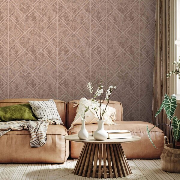 Tapet Romburi geometrice pe un fundal texturat, Tapet abstract, a00141 : Uwalls.ro