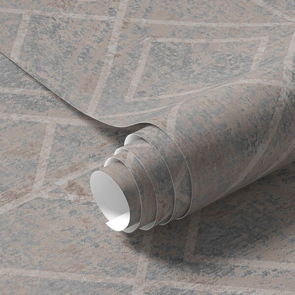 Tapet Diamante clasice în culorile albastru și bej, Tapet abstract, a00141v2 : Uwalls.ro