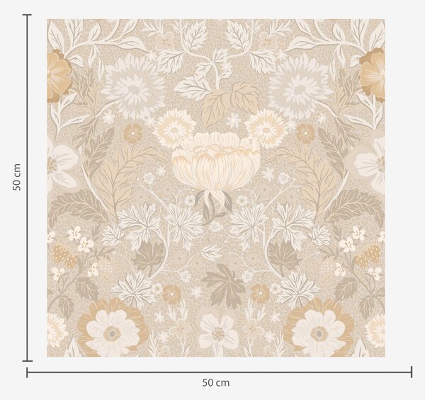 Tapet Imprimeu floral bej într-o paletă pastel, Tapet rustic, a00145 : Uwalls.ro