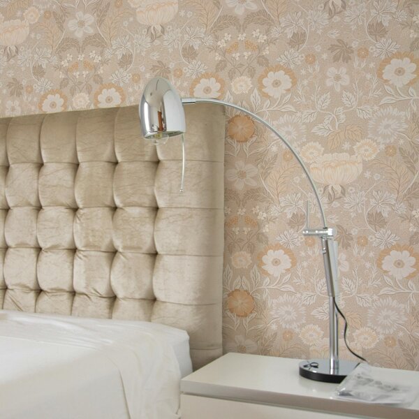 Tapet Imprimeu floral bej într-o paletă pastel, Tapet rustic, a00145 : Uwalls.ro