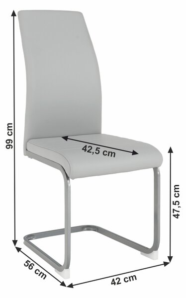 Scaun de sufragerie Nolana (gri deschis). 1016399