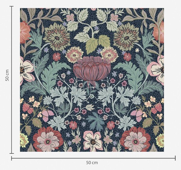 Tapet Model floral în burgundia și verde, Tapet rustic, a00145v5 : Uwalls.ro