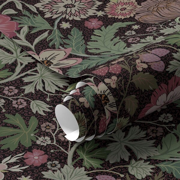 Tapet Imprimeu contrastant cu motive florale, Tapet rustic, a00145v4 : Uwalls.ro