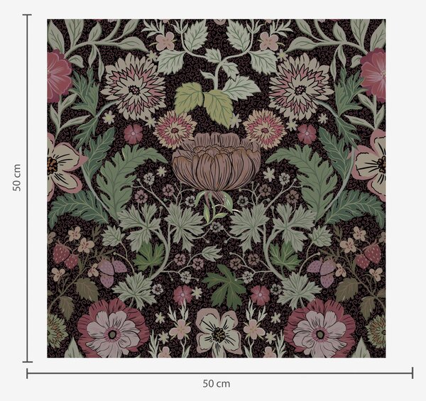 Tapet Imprimeu contrastant cu motive florale, Tapet rustic, a00145v4 : Uwalls.ro
