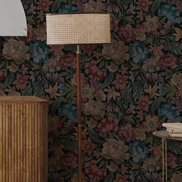 Tapet Textura tapițerie cu flori colorate, Tapet flori, a00146 : Uwalls.ro