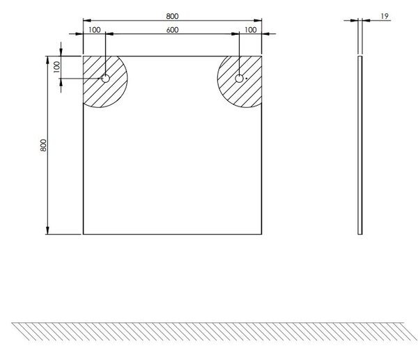 Elita Sote oglindă 80x80 cm pătrat RE065802000010