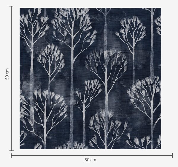 Tapet Botanică cu copaci albi în stil scandinav, Tapet pădure, Tapet copaci, a00148 : Uwalls.ro