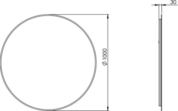 Elita Sharon oglindă 100x100 cm rotund cu iluminare auriu RE061002015450