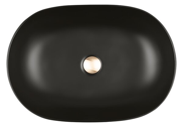 Oltens Hamnes lavoar 60.5x41.5 cm ovale de blat negru mat 40320300