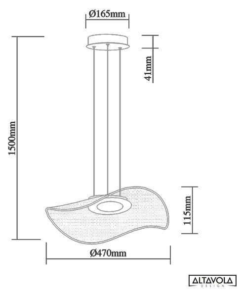 Altavola Design Velo lampă suspendată 1x30 W transparent-auriu LA101/P1_gold