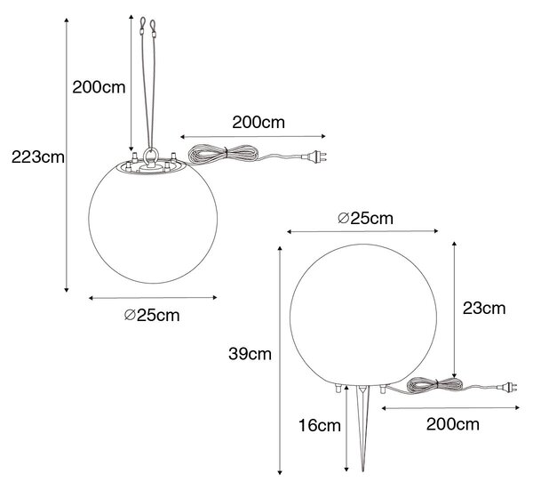 Lampă de exterior modernă albă 25 cm IP65 - Nura