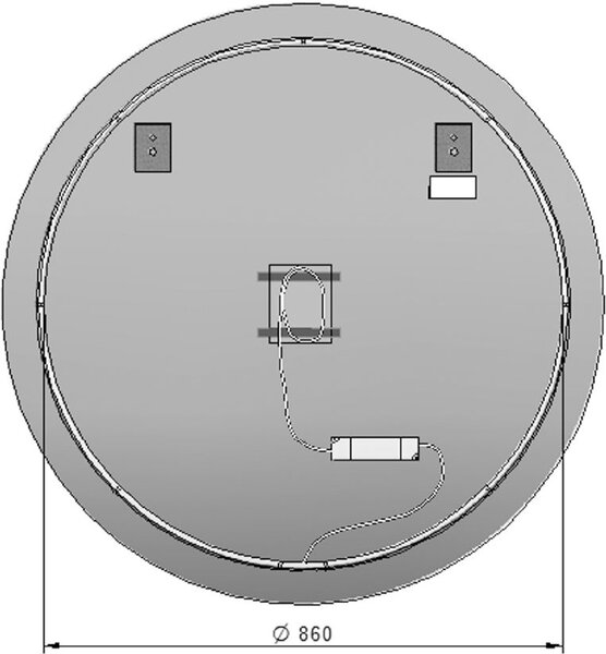 Elita Sharon oglindă 100x100 cm rotund cu iluminare auriu RE061002015450