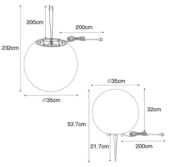 Lampă modernă de exterior albă 35 cm IP65 - Nura