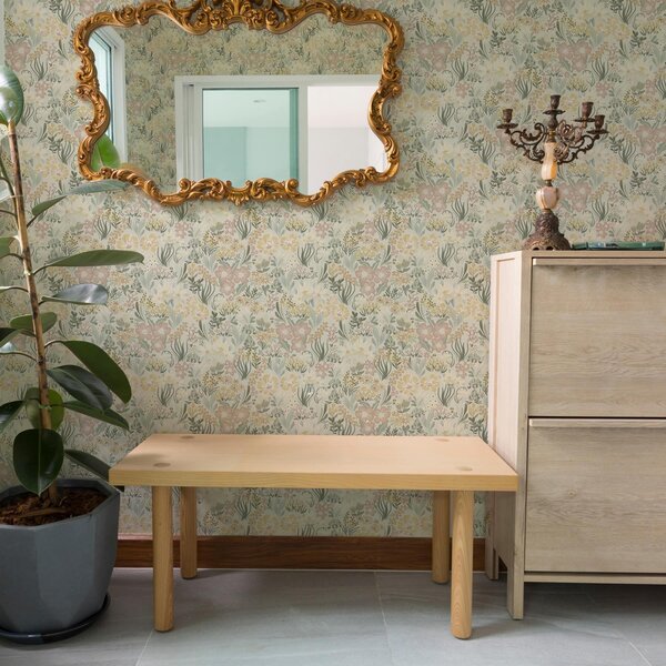Tapet Imprimeu floral în paleta pastel, Tapet acuarelă, a00154v1 : Uwalls.ro