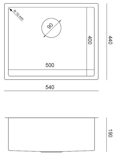 Quadron Anthony 60 chiuveta din otel 54x44 cm auriu MF5444PVDBSG1