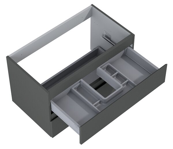 Oltens Vernal dulap 80x45.6x47 cm sub chiuveta pe perete grafit mat 60001400