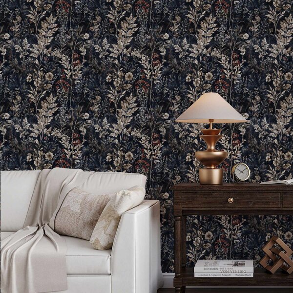 Tapet Model floral în culori naturale, Tapet stil englezesc, a00162 : Uwalls.ro