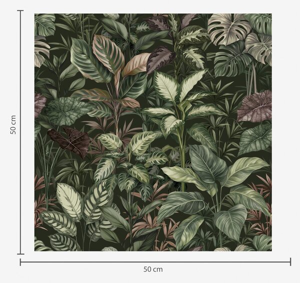 Tapet Verdeață tropicală în stil botanic vintage, Tapet flori, a00165 : Uwalls.ro