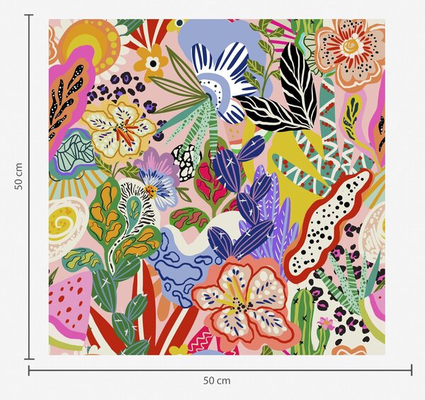 Tapet Imprimeu floral abstract în stil pop art, Tapet flori, a00167 : Uwalls.ro