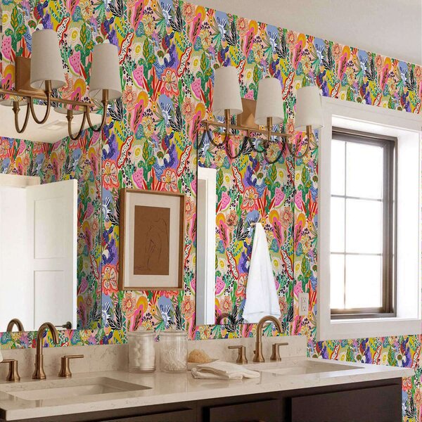 Tapet Imprimeu floral abstract în stil pop art, Tapet flori, a00167 : Uwalls.ro