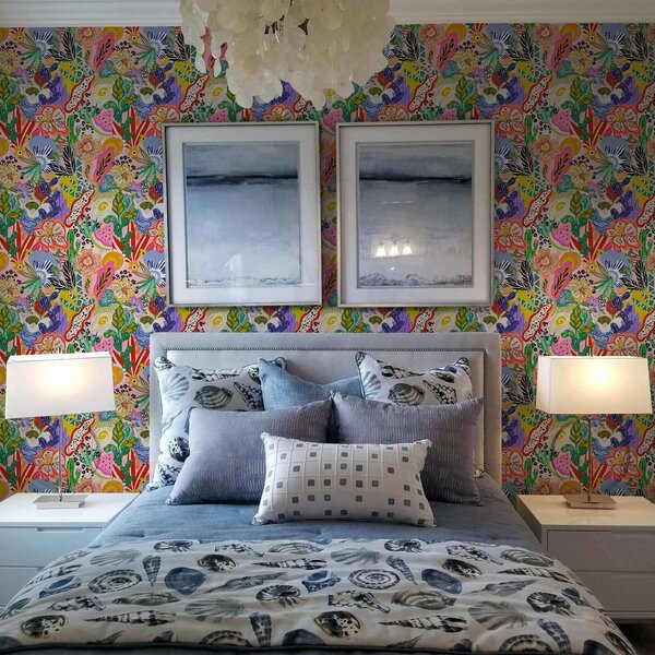 Tapet Imprimeu floral abstract în stil pop art, Tapet flori, a00167 : Uwalls.ro