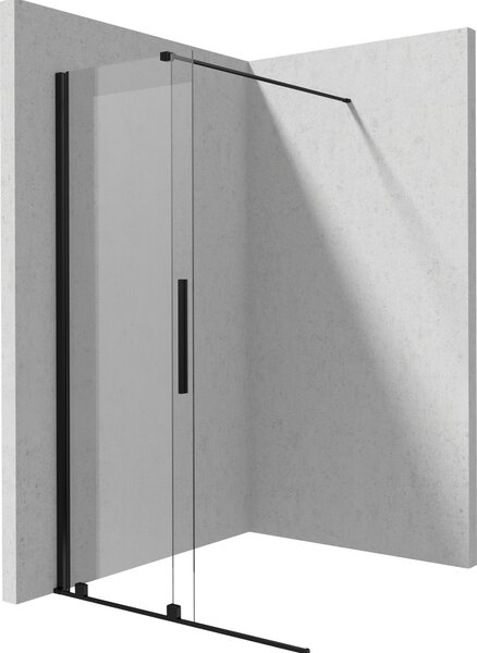 Deante Prizma perete cabină de duș walk-in 100 cm negru mat/sticla transparentă KTJ_N30R
