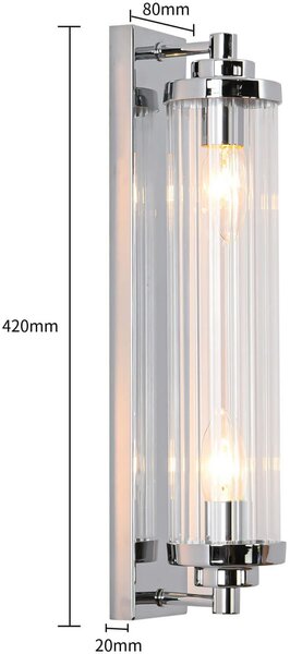 Light Prestige Lorenzo lampă de perete 2x40 W crom-transparent LP-2960/1WCH