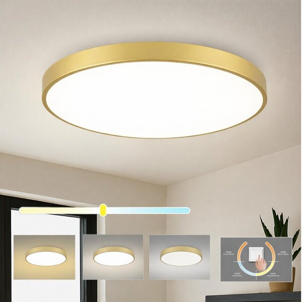Brilagi - Plafonieră LED POOL, 100 W, 230 V, 3000/4000/6000 K, diam. 80 cm, finisaj auriu