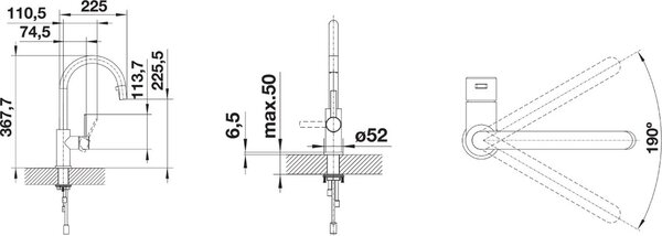 Blanco Candor-S baterie bucătărie pe picior oţel inoxidabil 523121