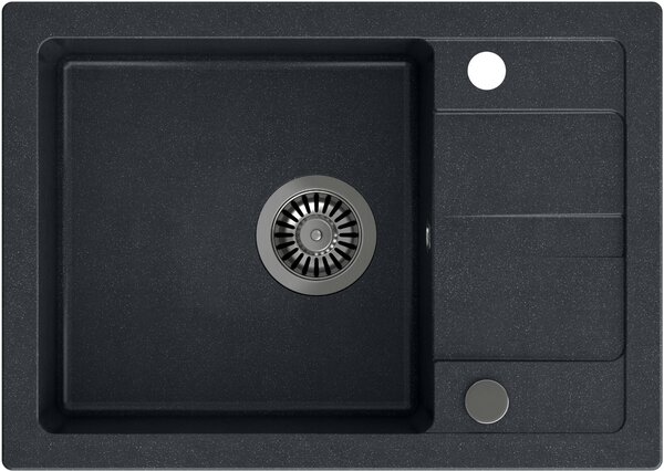 Quadron Ready Smart chiuvetă cu robinet și dozator negru/oțel TQ6244RSCZ