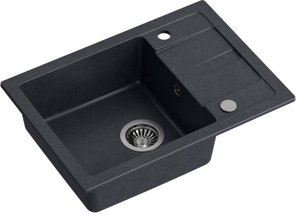Quadron Ready Smart chiuvetă cu robinet și dozator negru/oțel TQ6244RSCZ