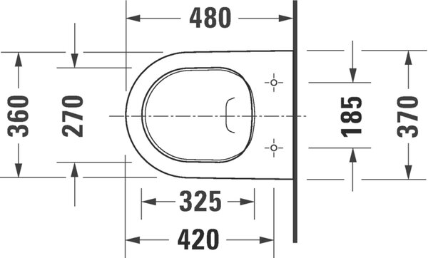 Duravit D-Neo vas wc cu capac soft-close agăţat fără margine alb 45870900A1