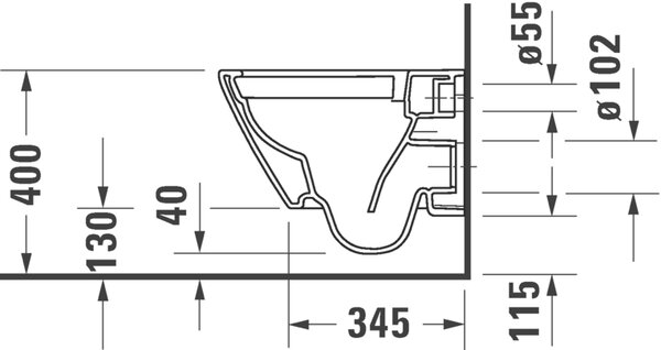 Duravit D-Neo vas wc cu capac soft-close agăţat fără margine alb 45870900A1