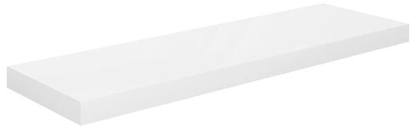 Raft de perete suspendat, alb extralucios, 80x23,5x3,8 cm, MDF
