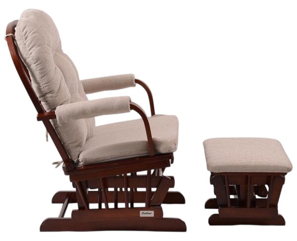 Fotoliu confortabil de relaxare cu taburetTreviso, maro închis